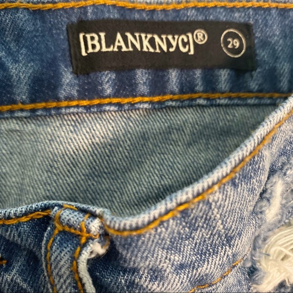 BLANK NYC Distressed Raw Hem Denim Jean Skirt 29 - Picture 8 of 11